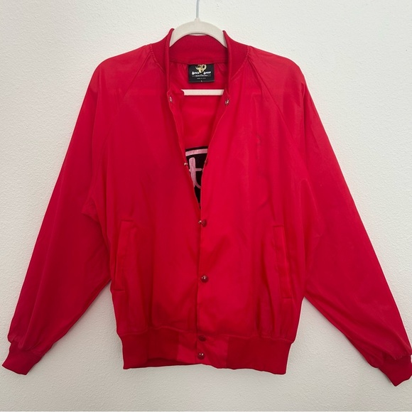 Vintage 80's Justin Nylon Jacket Coat Stagecoach Snap Front Western Size Large - Picture 3 of 16